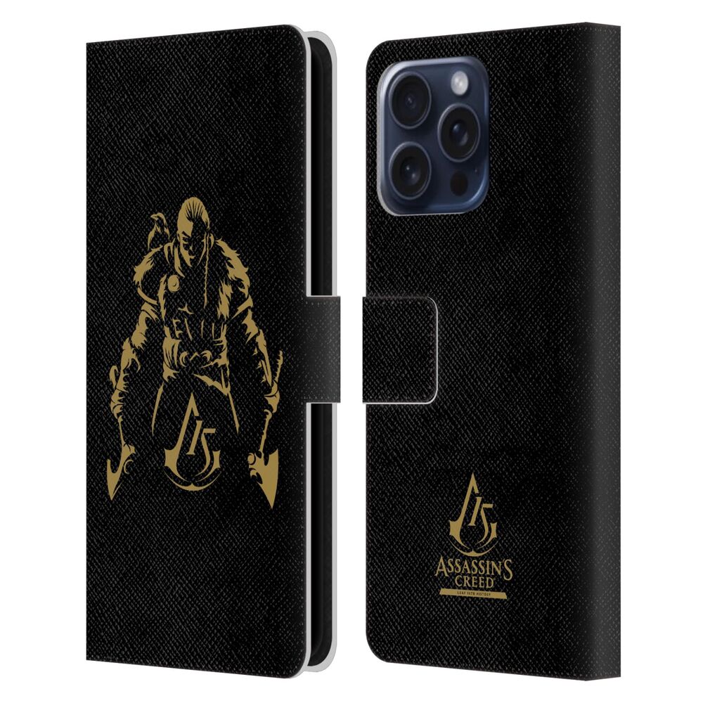 ASSASSINS CREED アサシンクリード - 15th Anniversary Graphics / Male Eivor Silhouette レザー手帳型 / Apple iPhoneケース - PGS